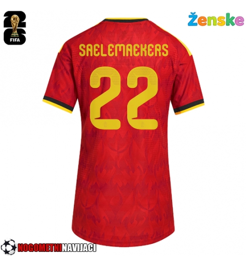 Ženske Nogometnih dresov Belgija Alexis Saelemaekers #22 Domači SP 2026 Kratki rokavi Ženske Nogometnih dresov Belgija Alexis Saelemaekers #22 Domači SP 2026 Kratki rokavi